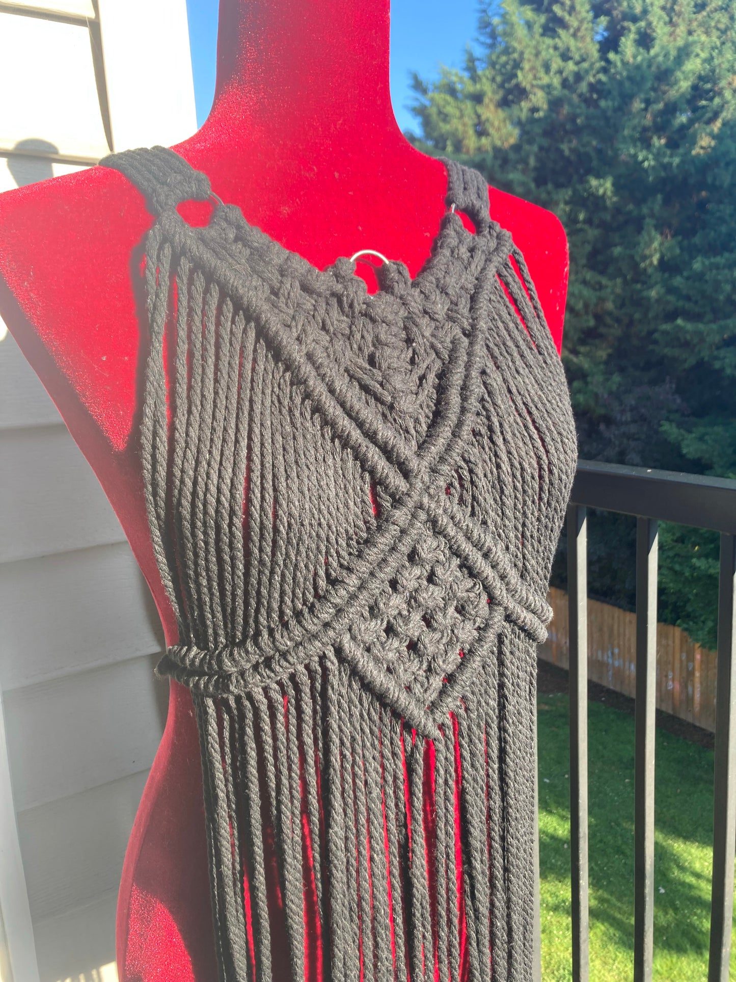 Black Diamond Macrame Dress