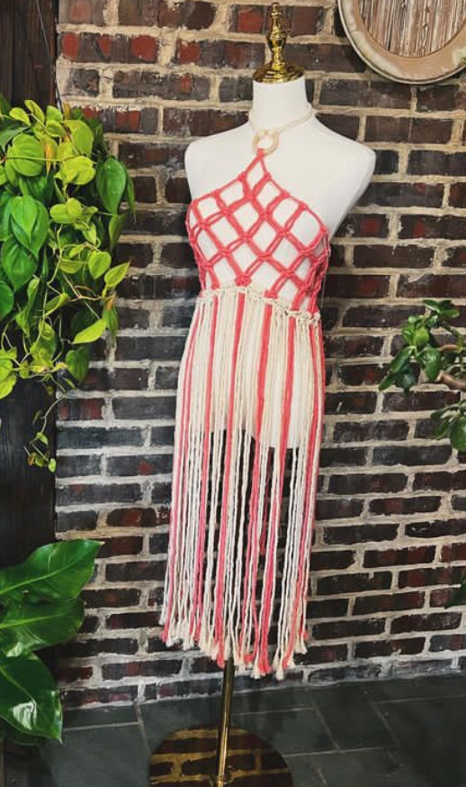 Pink Halter-Net Dress