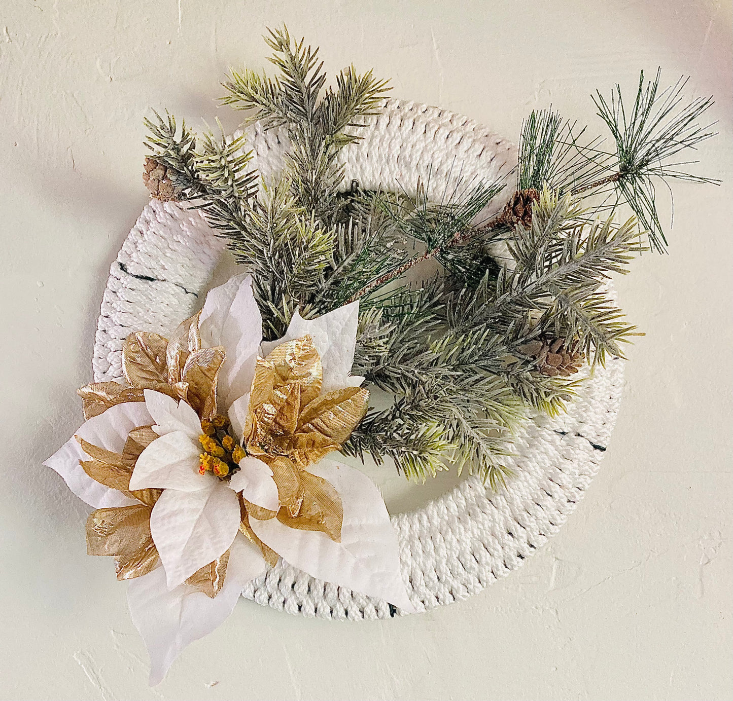 Frosted Floral Macrame Wreath