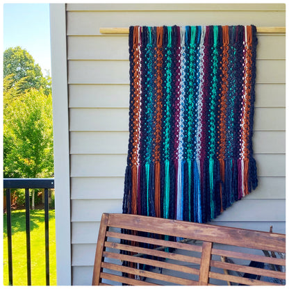 Multicolor Square Knot Tapestry