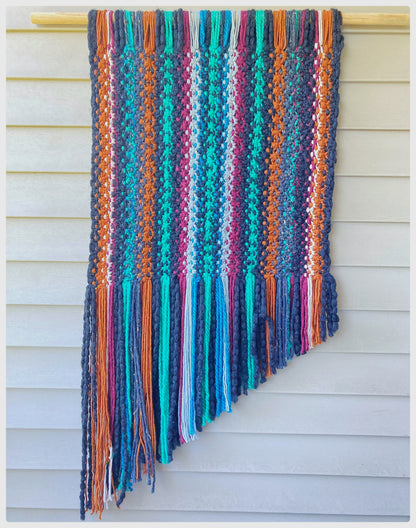 Multicolor Square Knot Tapestry