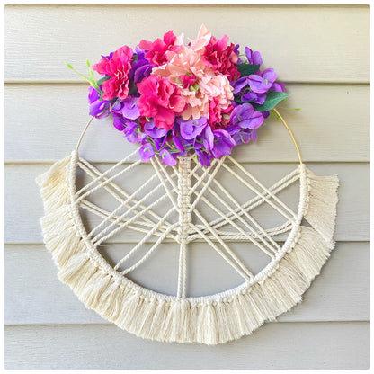 Blooming Macrame Hoop Wreath