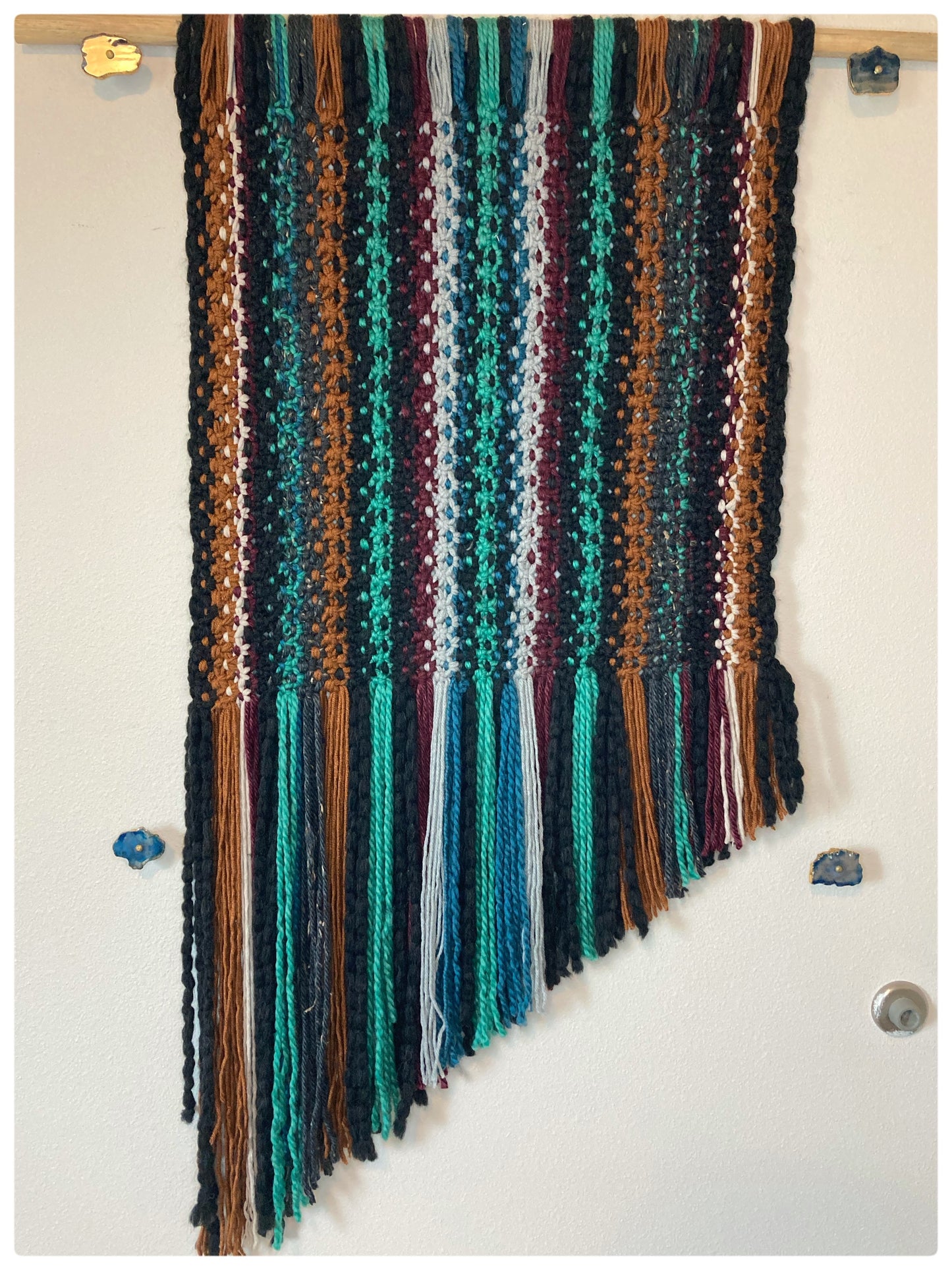 Multicolor Square Knot Tapestry